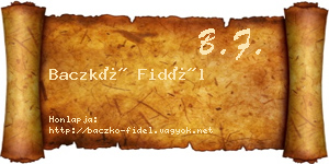Baczkó Fidél névjegykártya